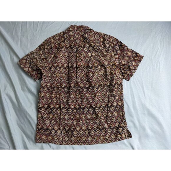 Todd Snyder Shirt Hawaiian Camp Collar Red & Beige Button Up Mens Size L - Picture 4 of 10